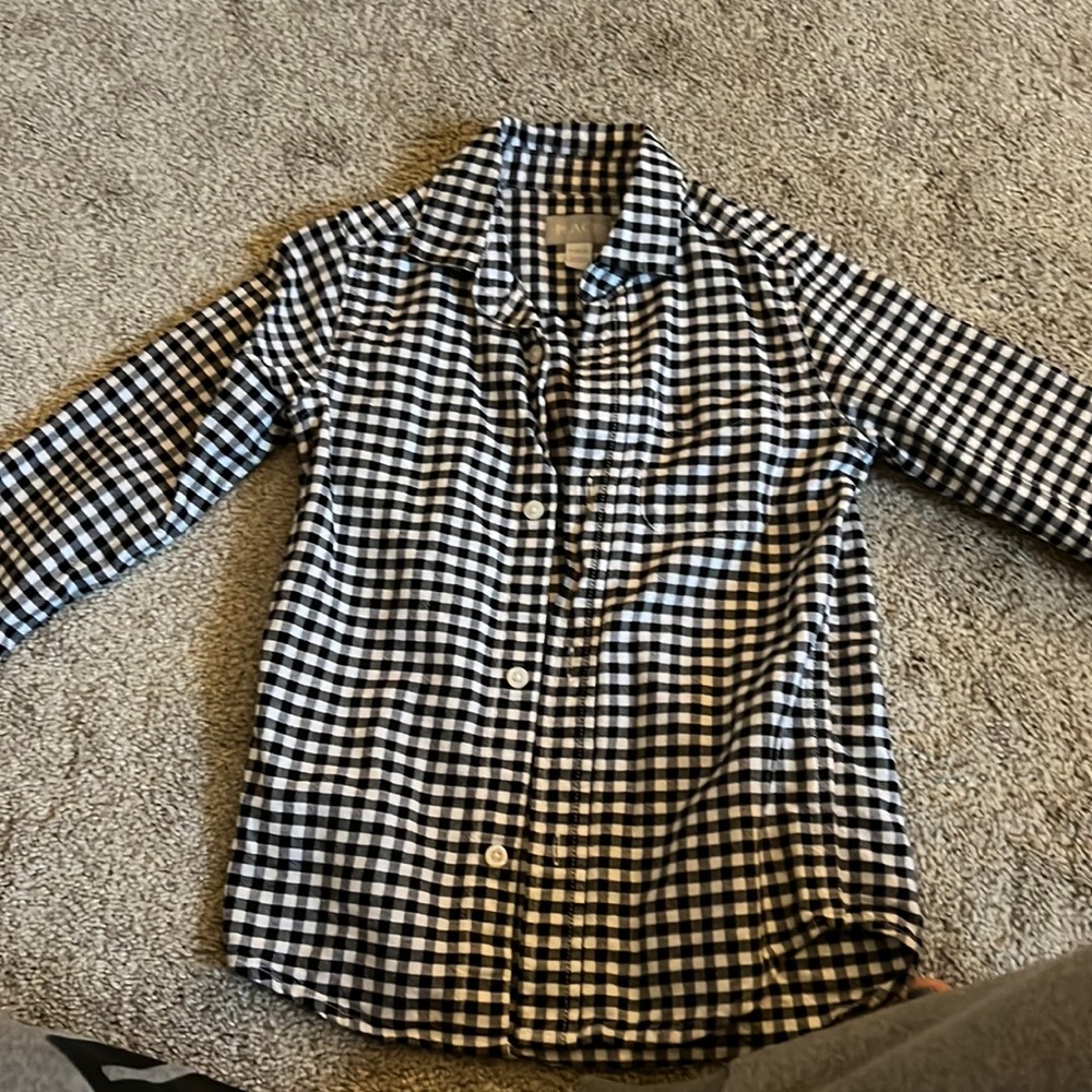 Black and white button up